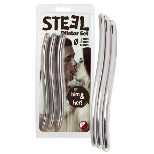 STEEL Dilator - húgycsőtágító dildó szett (3db) 