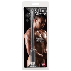 Dilator hosszú szilikon húgycsővibrátor fekete 