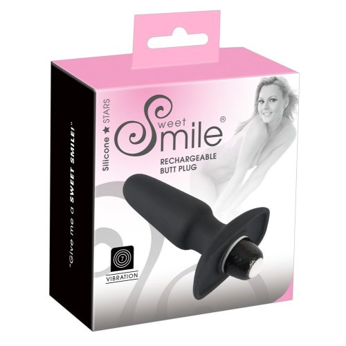 Smile-Butt-Plug-akkus-szilikon-anal-vibrator-feket