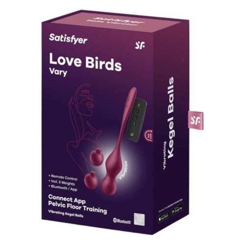 Satisfyer Love Birds Vary 2 plusz Bordó Gésagolyó +App