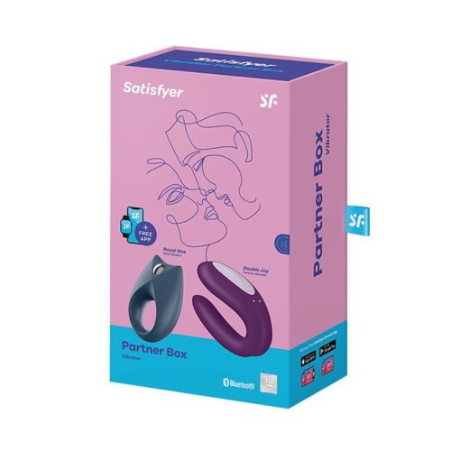 Satisfyer Partner Box Párvibrátor és rezgő péniszgyűrű + Telefonos App