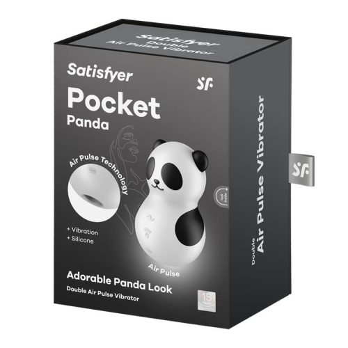 Satisfyer Pocket Panda csiklóizgató fekete*fehét tölthető 