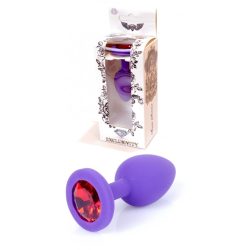 Exclusivity-lila-szilikon-analdugo-piros-koves-s-meret