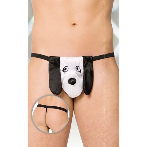 Erotikus férfi kutyás fekete/fehér tanga S/L méret
