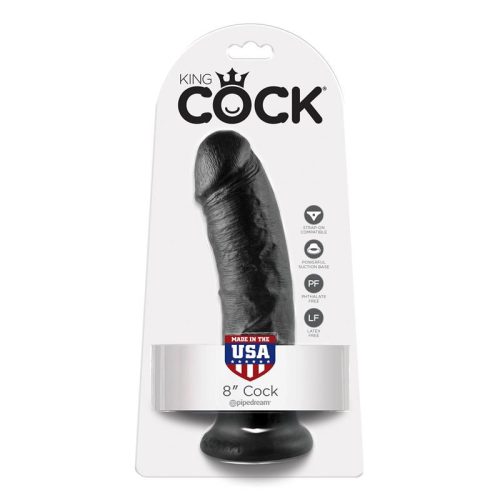 King cock 8" fekete dildó 20,3 cm