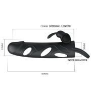 PrettyLove péniszköpeny nyuszis rezgő csiklóizgatóval, fekete