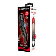 Pretty Love fekete péniszköpeny 10 rezgési funkcióval 18,5 cm