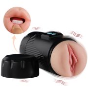 Shequ kétvégű maszturbáror vagina és száj kialakítással 10 rezgési funkcióval tölthető