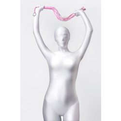 Rojtos korbács, műbőr, rózsaszín, 64 cm