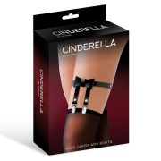 Cinderella fekete csokornyakkendős harisnyatartó