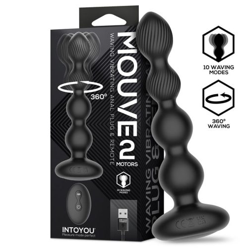 Intoyou Fekete Anális Vibrátor dupla motorral 17 cm