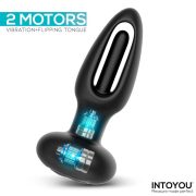 INTOYOU Sasha vibrációs dugó kihaló nyelvvel és távirányítóval fekete, tölthető, 10 cm