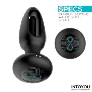 INTOYOU Sasha vibrációs dugó kihaló nyelvvel és távirányítóval fekete, tölthető, 10 cm