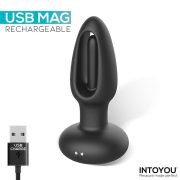INTOYOU Sasha vibrációs dugó kihaló nyelvvel és távirányítóval fekete, tölthető, 10 cm