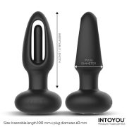 INTOYOU Sasha vibrációs dugó kihaló nyelvvel és távirányítóval fekete, tölthető, 10 cm
