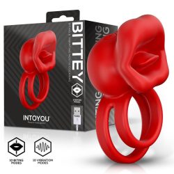Bittey tölthető rezgő nyelves piros péniszgyűrű