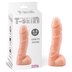 T-Skin natur szilikon dildó 6,9" 