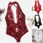 Szexi csipke body bordó XXXL méret