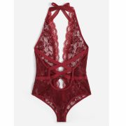 Szexi csipke body bordó XXXL méret