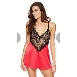 Szexi piros fekete hálóing L